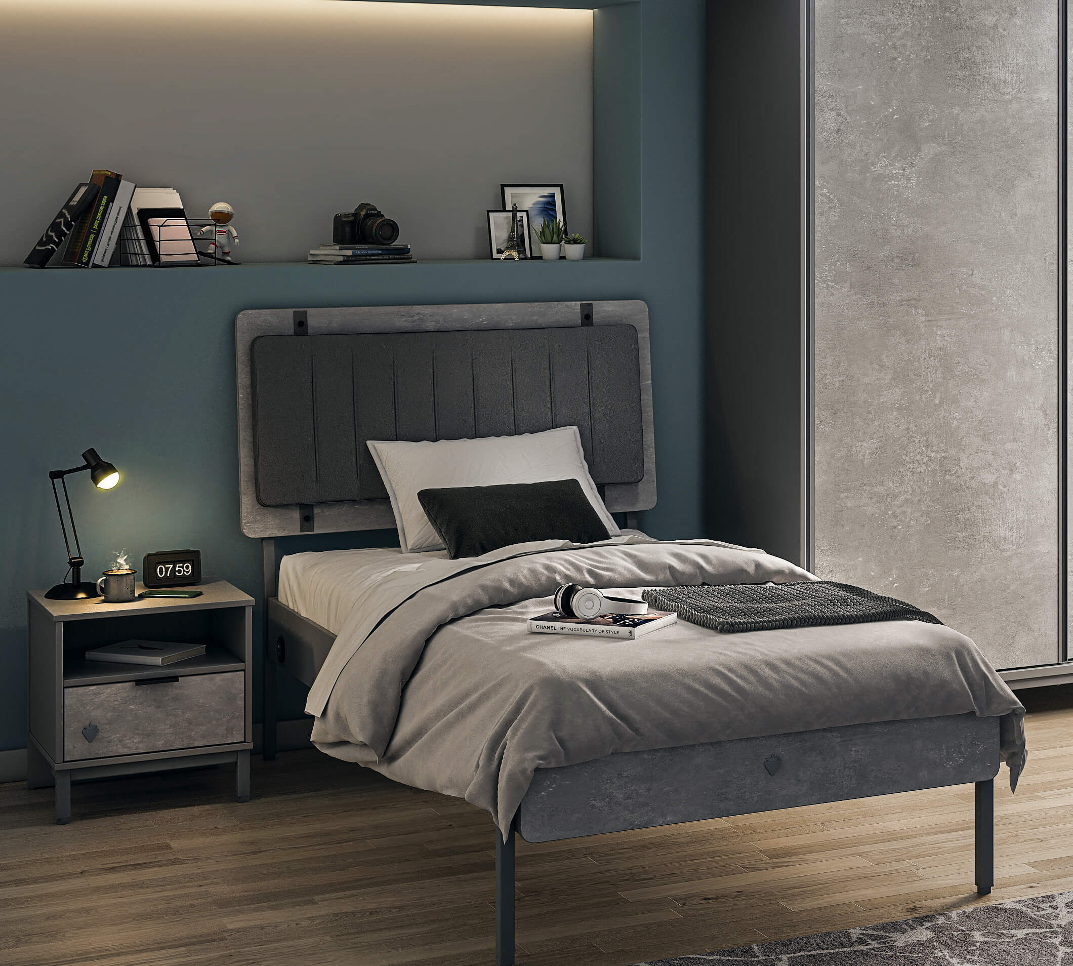 Space Gray Karyola (120x200 Cm)