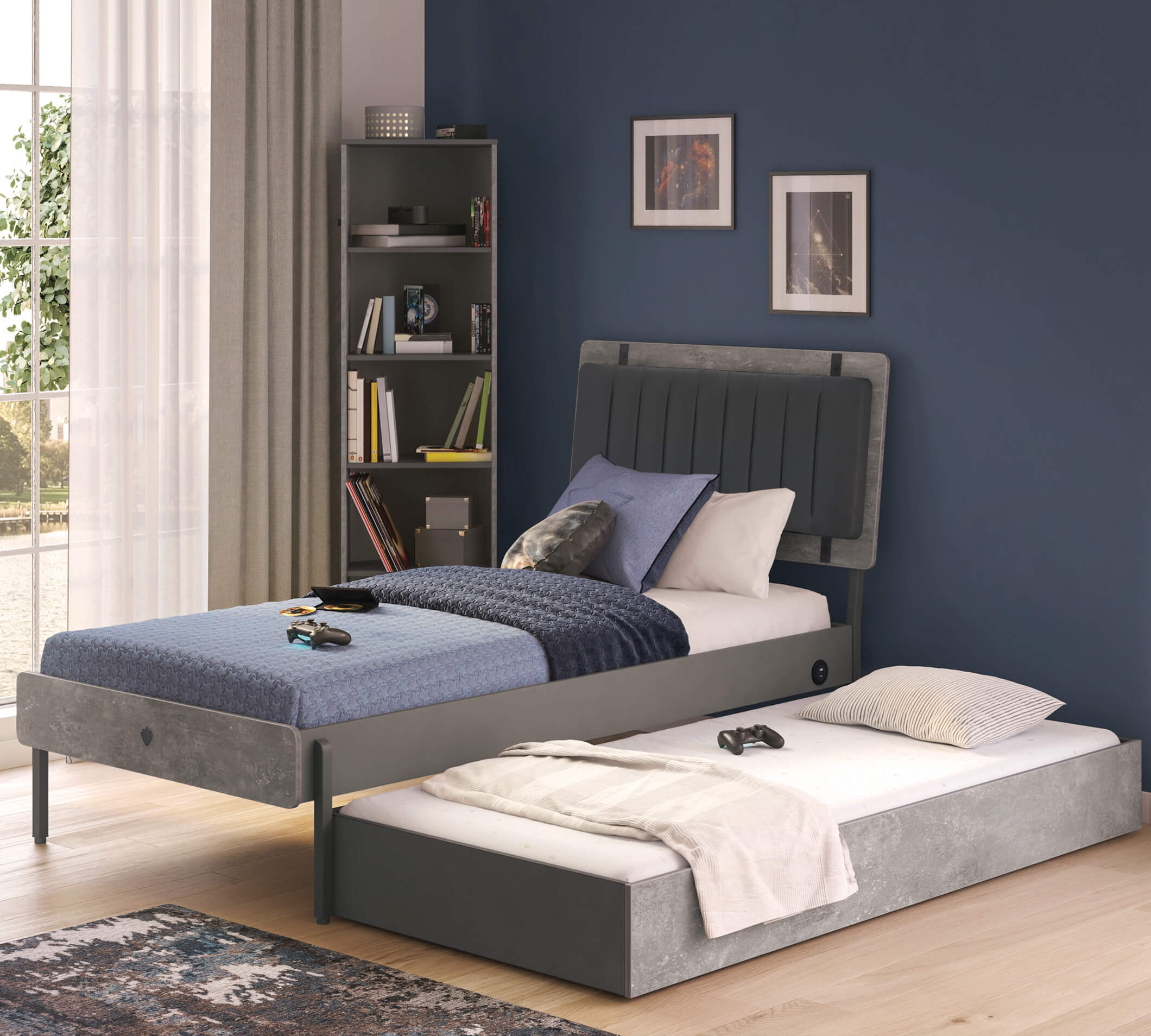 Space Gray Alt Karyola (90x190 Cm)