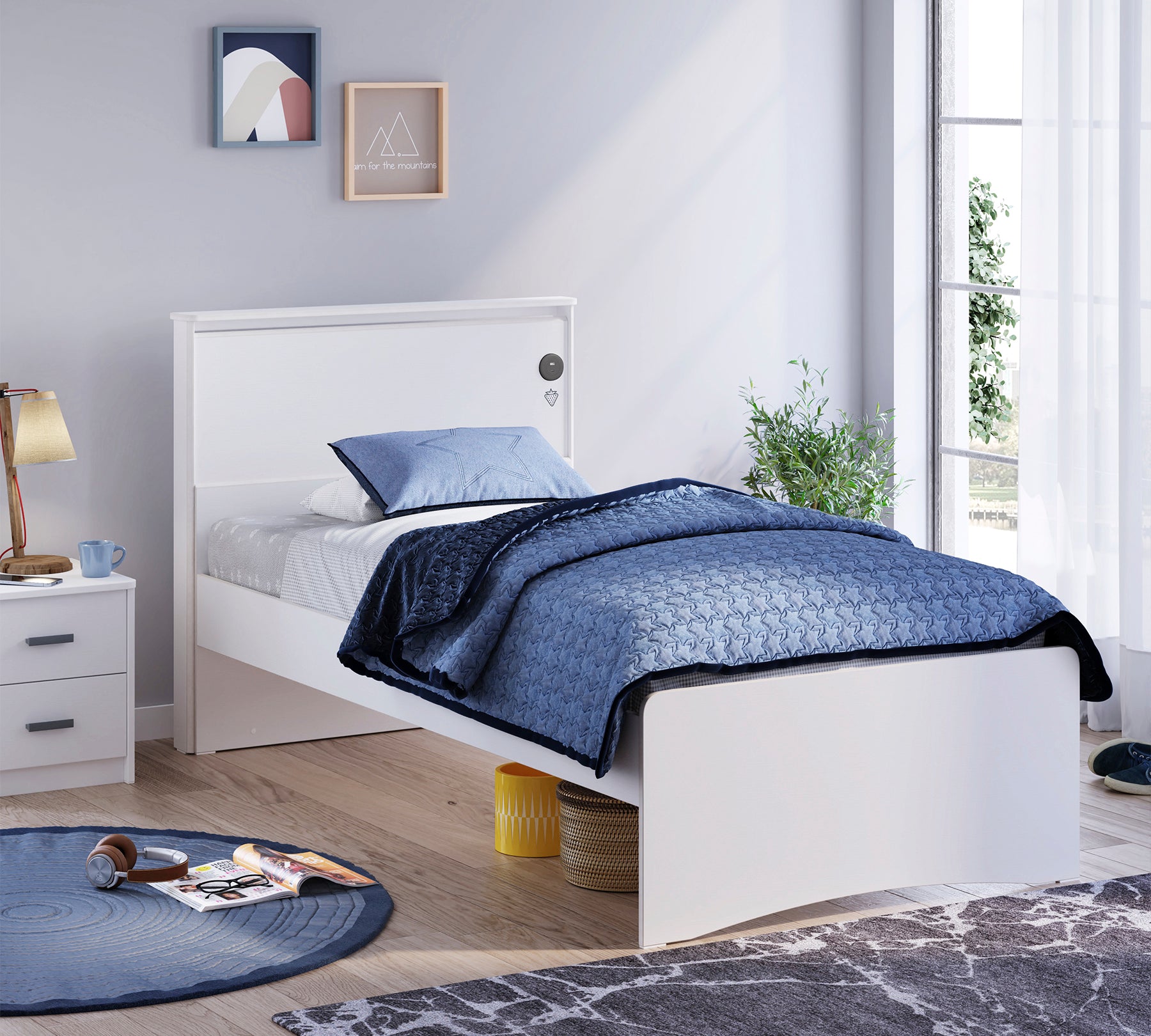 White Düz Başlık (120 cm)